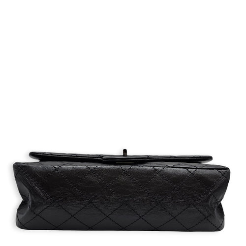 Reissue 2.55 flap 25 Black Shoulder Bag in Calfskin Ruthenium hardware