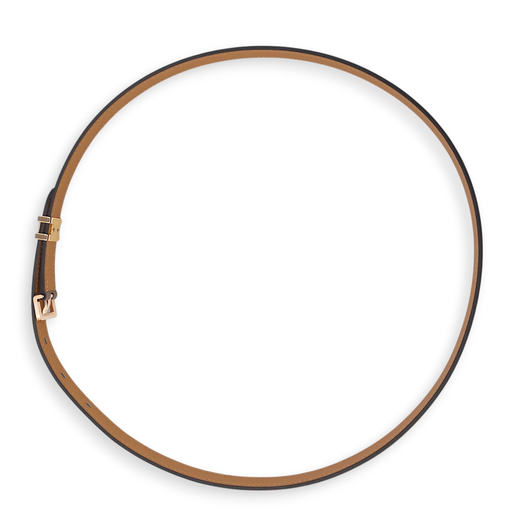 Pop H 15 Belt. Sz:80 Etoupe Belt in Epsom Rose Gold hardware CL2601-18910 3