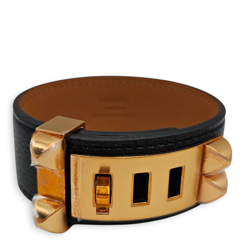 CDC 24 Bracelet. Sz: T2 Black Bracelet in Chevre Chamkila Rose Gold hardware