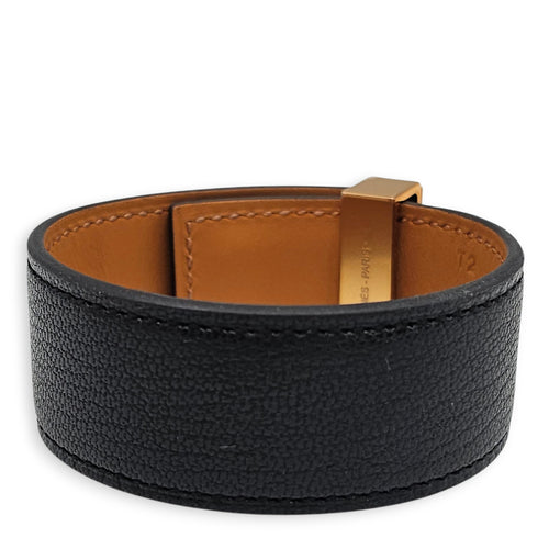 CDC 24 Bracelet. Sz: T2 Black Bracelet in Chevre Chamkila Rose Gold hardware