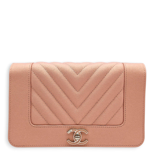 Mademoiselle WOC in Iridescent Pink Pink Crossbody Bag in Caviar Leather Silver hardware CL2601-18963 1