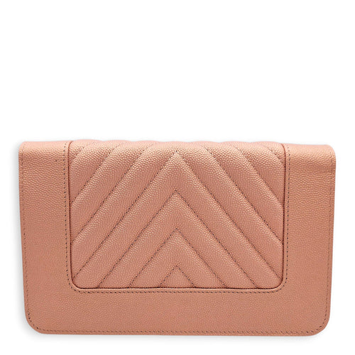 Mademoiselle WOC in Iridescent Pink Pink Crossbody Bag in Caviar Leather Silver hardware CL2601-18963 2