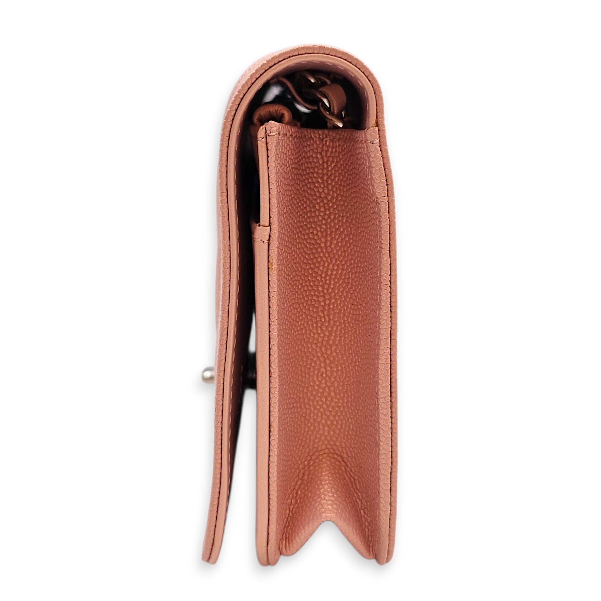 Mademoiselle WOC in Iridescent Pink Pink Crossbody Bag in Caviar Leather Silver hardware CL2601-18963 4