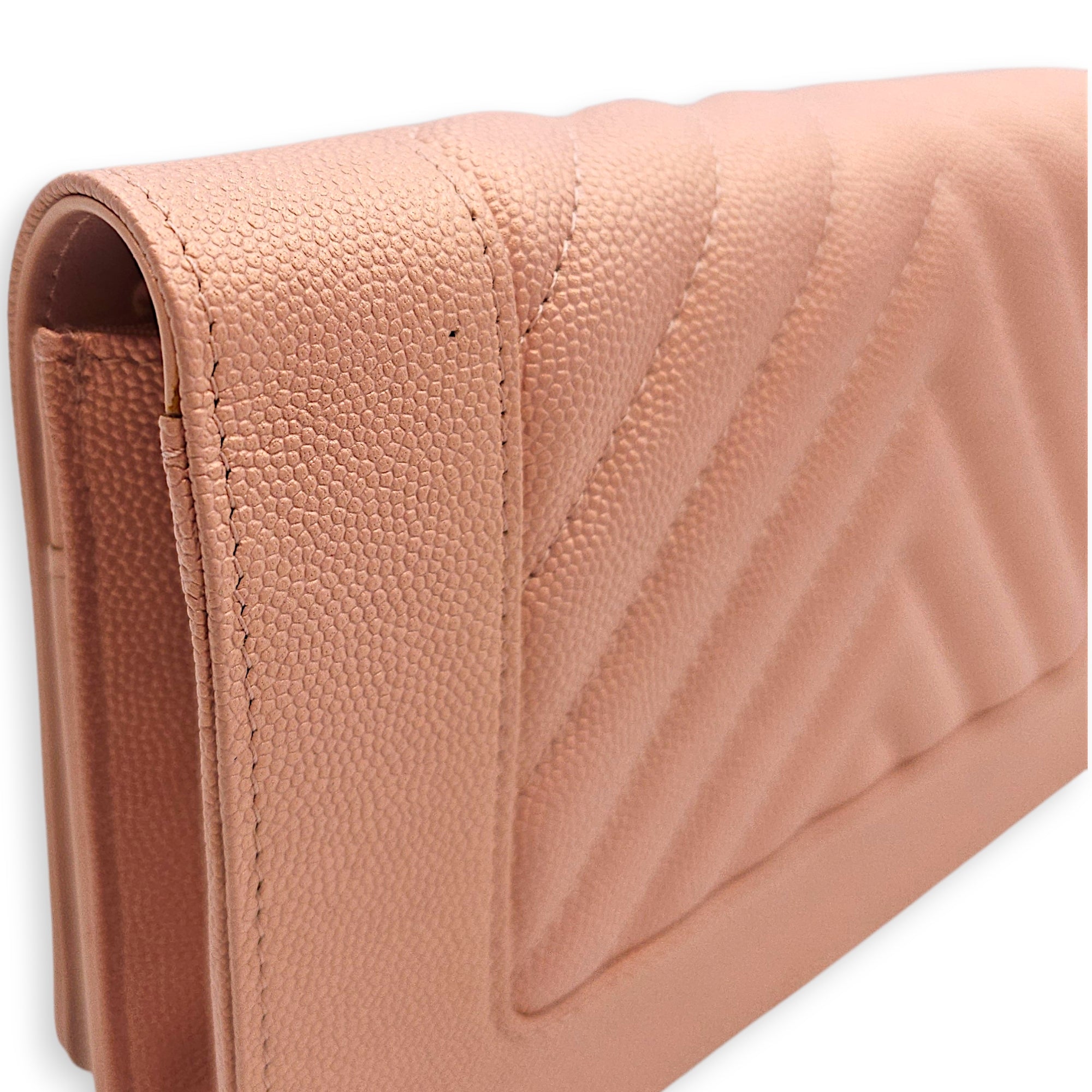 Mademoiselle WOC in Iridescent Pink Pink Crossbody Bag in Caviar Leather Silver hardware CL2601-18963 9