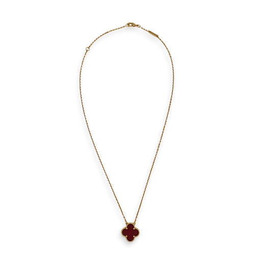 Vintage Alhambra Pendant Necklace in Red