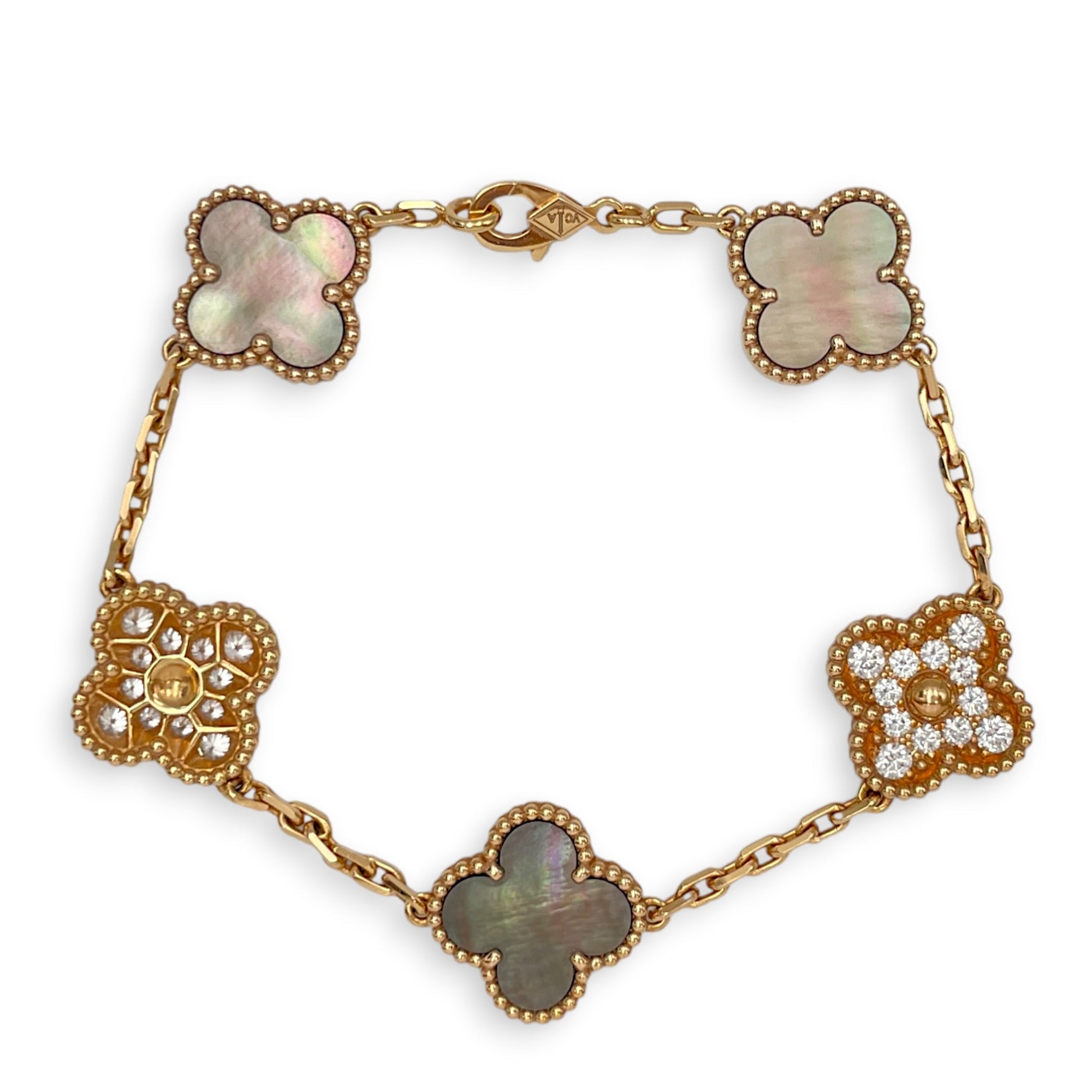 Vintage Alhambra, 5 Motifs Bracelet in Rose Gold Hardware CL2601-18974 2