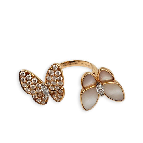 Two Butterfly Between the Finger  48 Ring in White CL2601-18975 1