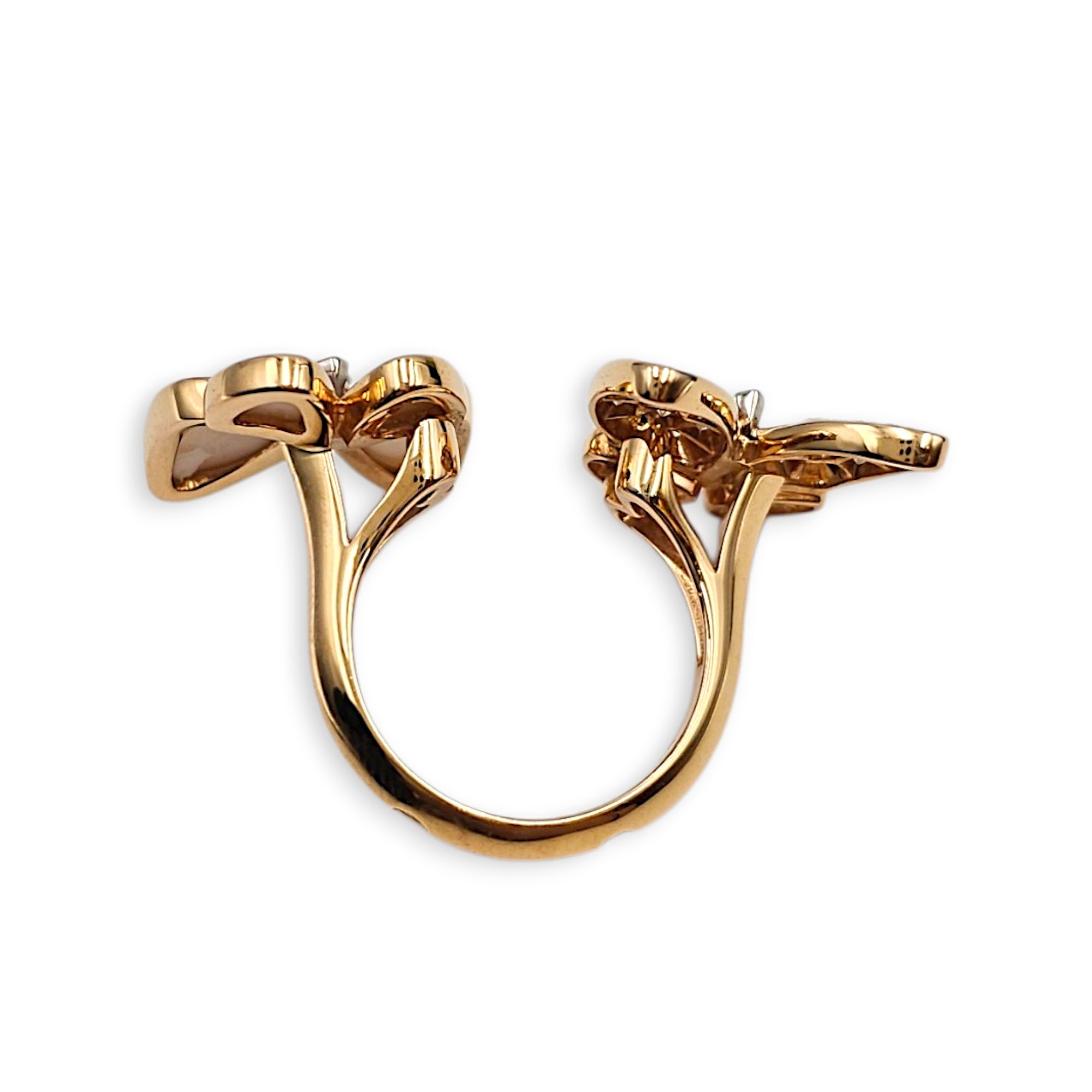 Two Butterfly Between the Finger  48 Ring in White CL2601-18975 2