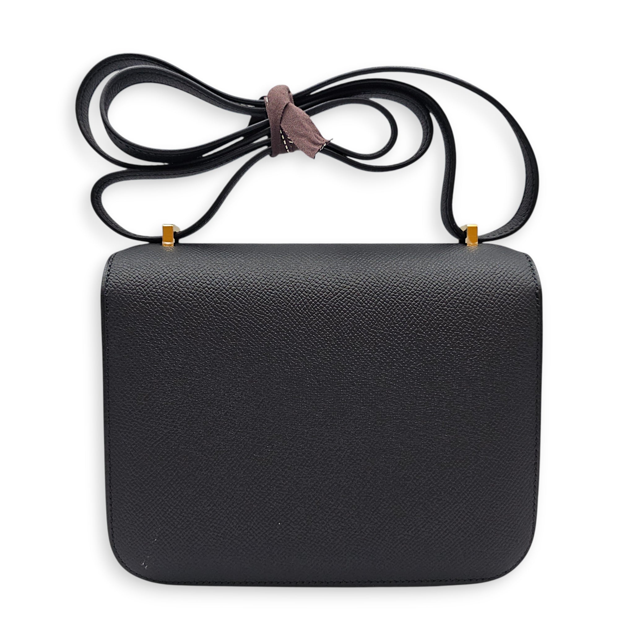 Constance Mirror 18 Black in Epsom Gold hardware CL2601-19003 2