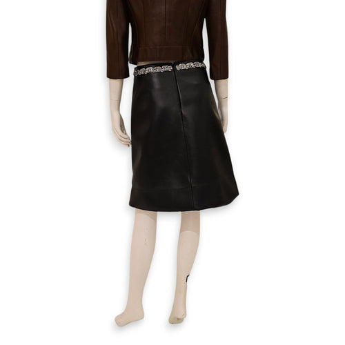 LV Skirt Size 36 Silver Trimmings Black Ready-To-Wear in Calfskin Silver hardware CL2601-19013 2