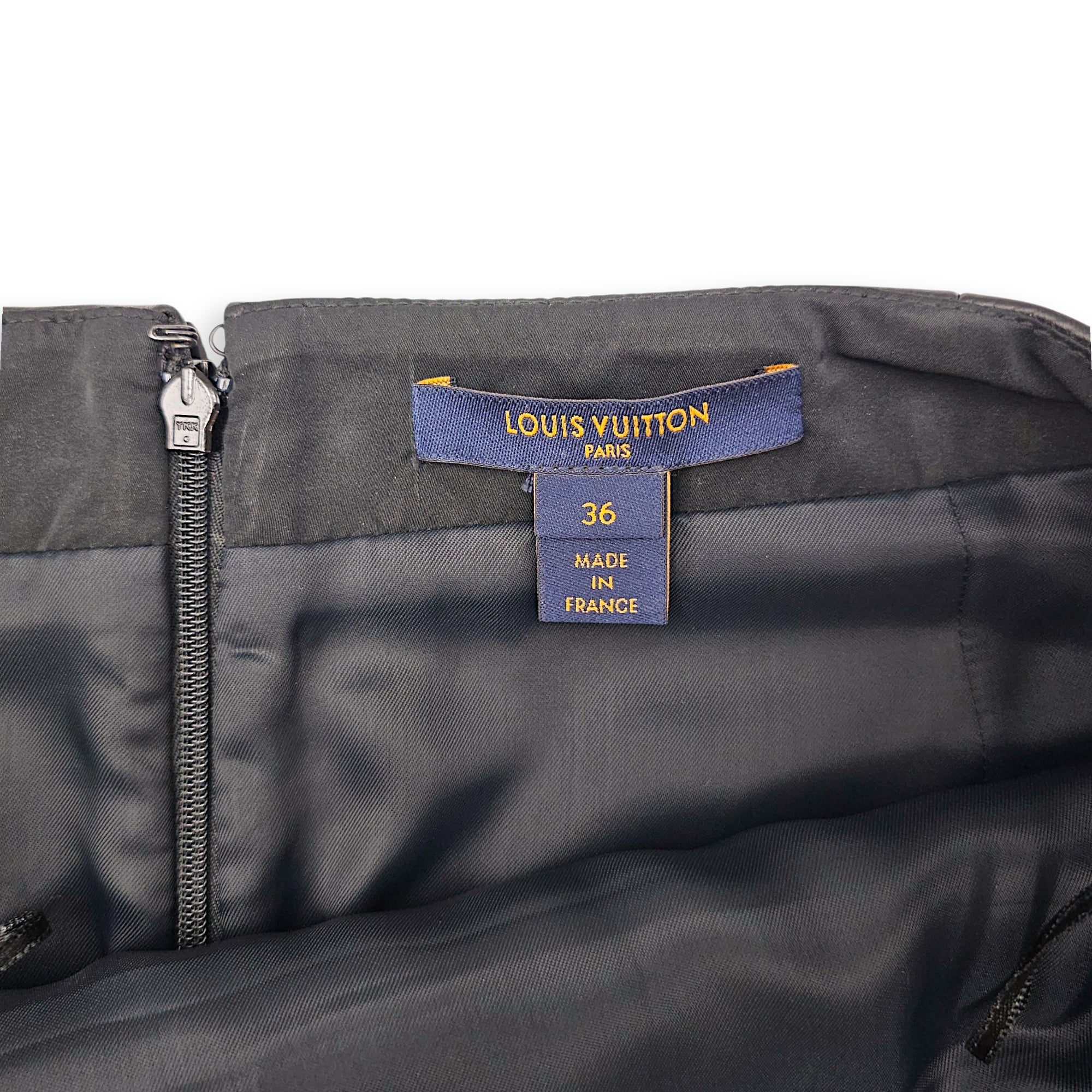 LV Skirt Size 36 Silver Trimmings Black Ready-To-Wear in Calfskin Silver hardware CL2601-19013 4
