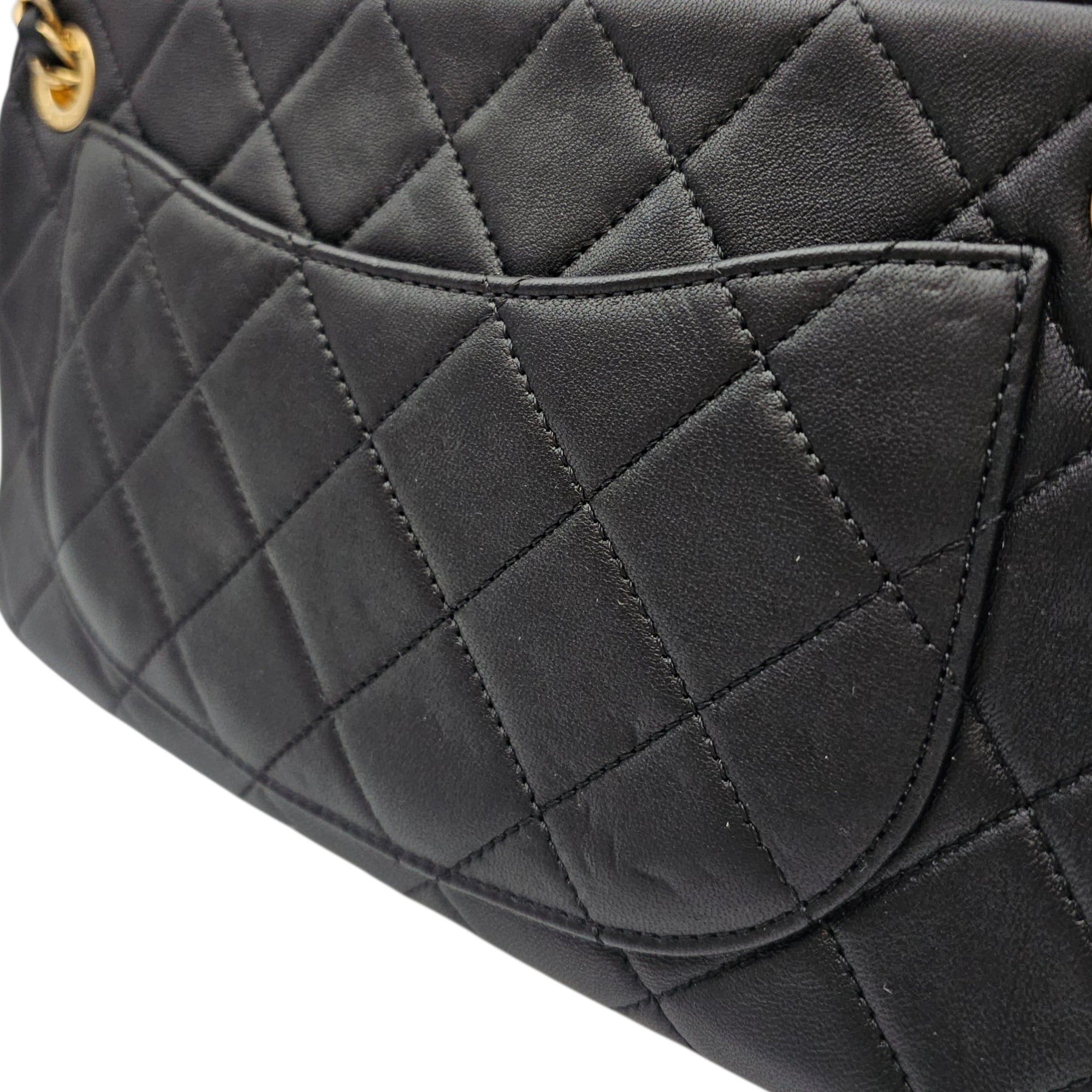 Quilted All About Chains Camera 24 Black Shoulder Bag in Lambskin Gold hardware CL2601-19028 8