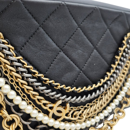 Quilted All About Chains Camera 24 Black Shoulder Bag in Lambskin Gold hardware CL2601-19028 9