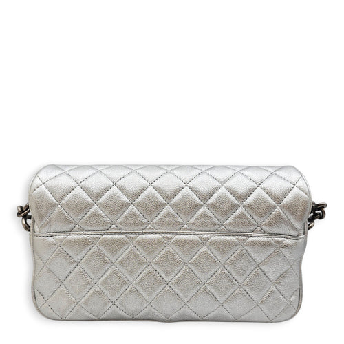 Quilted Flap Metallic Silver Shoulder Bag in Calfskin Ruthenium hardware CL2601-19060 9