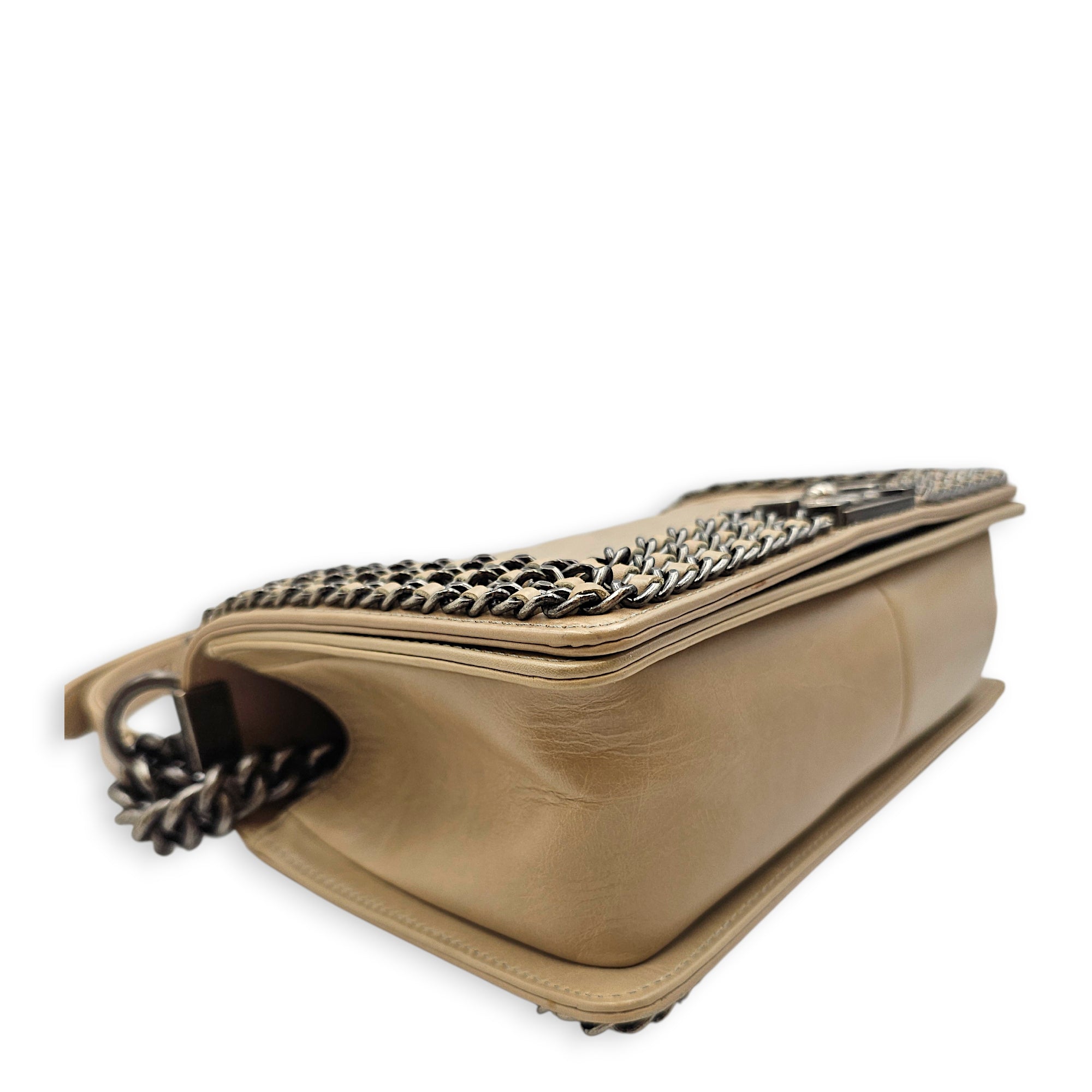 Quilted CC Le Boy Medium Brown Shoulder Bag in Calfskin Ruthenium hardware CL2601-19062 6