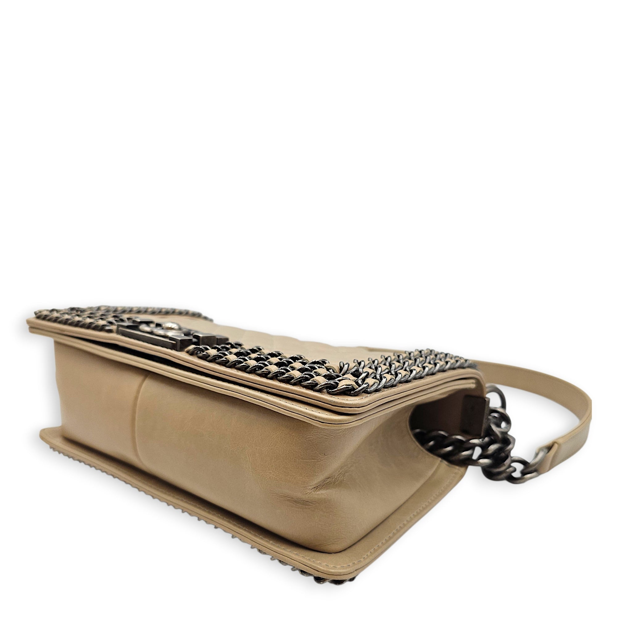 Quilted CC Le Boy Medium Brown Shoulder Bag in Calfskin Ruthenium hardware CL2601-19062 7