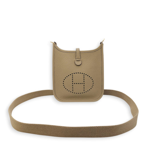 Evelyne Mini Beige Marfa in Clemence Gold hardware CL2601-19068 3