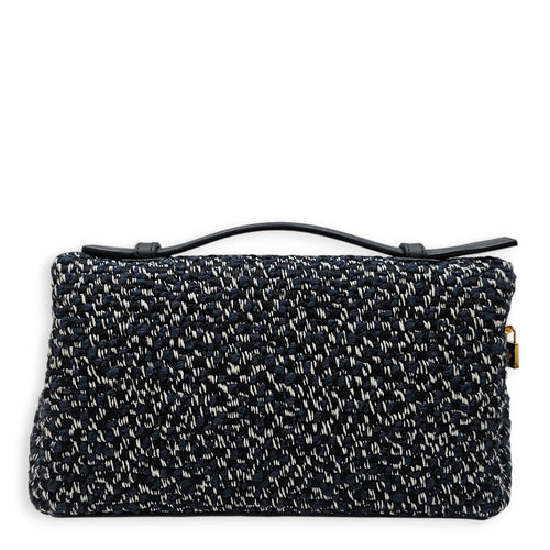 Extra Pocket 19 Midnight Blue Crossbody Bag in Tweed Gold hardware CL2601-19086 2