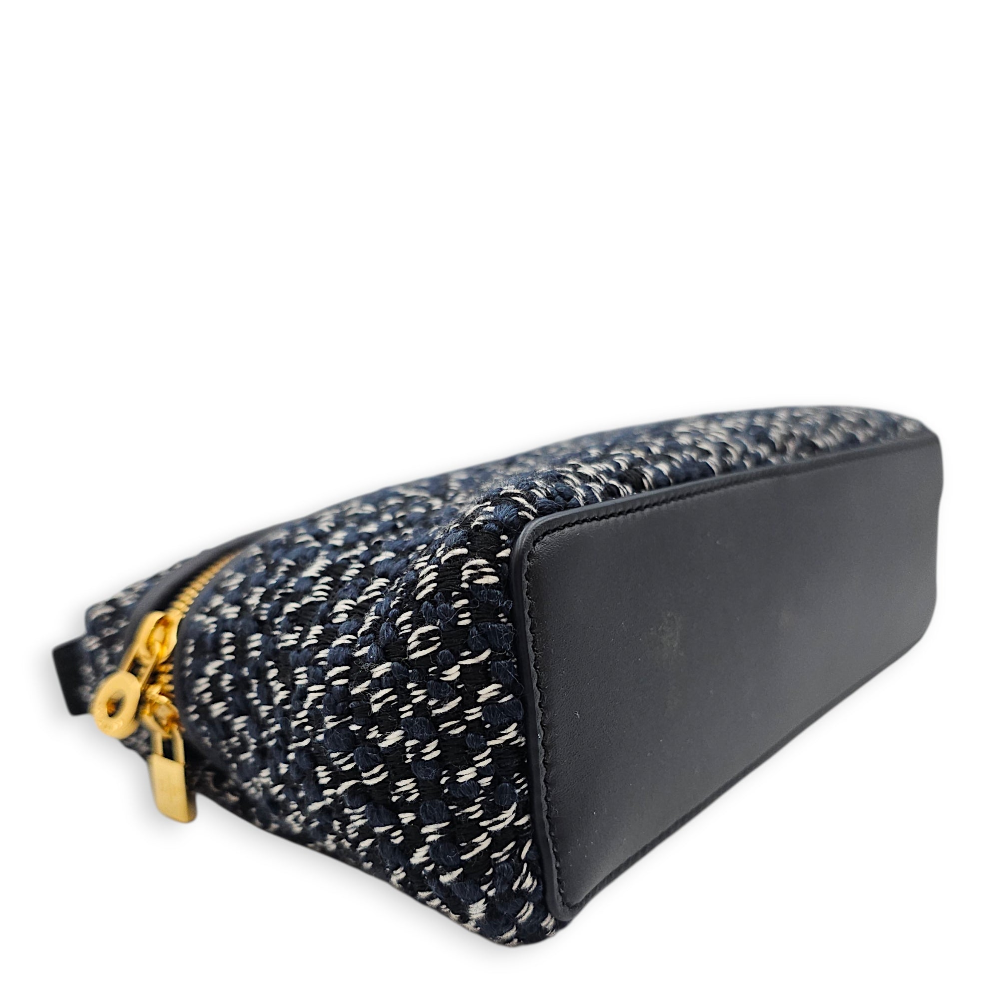 Extra Pocket 19 Midnight Blue Crossbody Bag in Tweed Gold hardware CL2601-19086 6