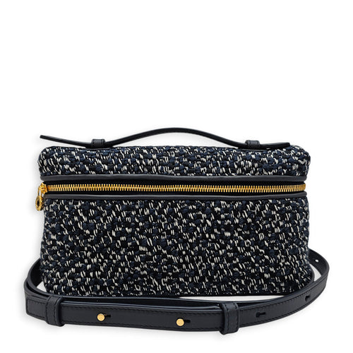 Extra Pocket 19 Midnight Blue Crossbody Bag in Tweed Gold hardware CL2601-19086 8