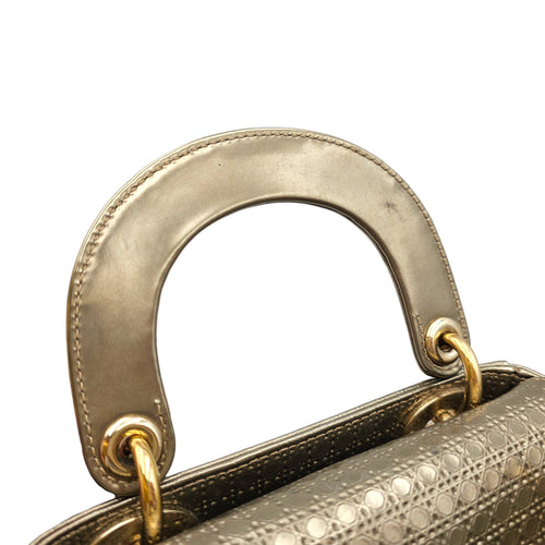 Lady Dior Mini Gold Top Handle Bag in Metallic Gold hardware CL2601-19087 14