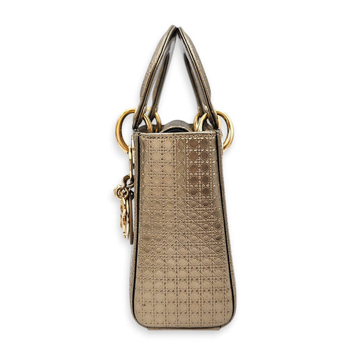 Lady Dior Mini Gold Top Handle Bag in Metallic Gold hardware CL2601-19087 4