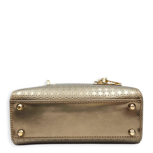 Lady Dior Mini Gold Top Handle Bag in Metallic Gold hardware CL2601-19087 5