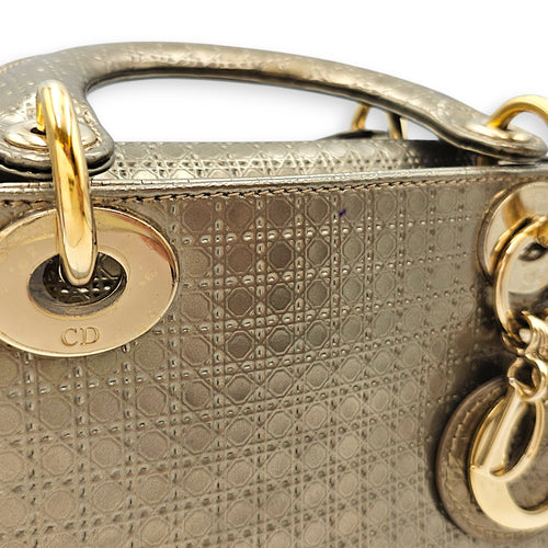 Lady Dior Mini Gold Top Handle Bag in Metallic Gold hardware CL2601-19087 9