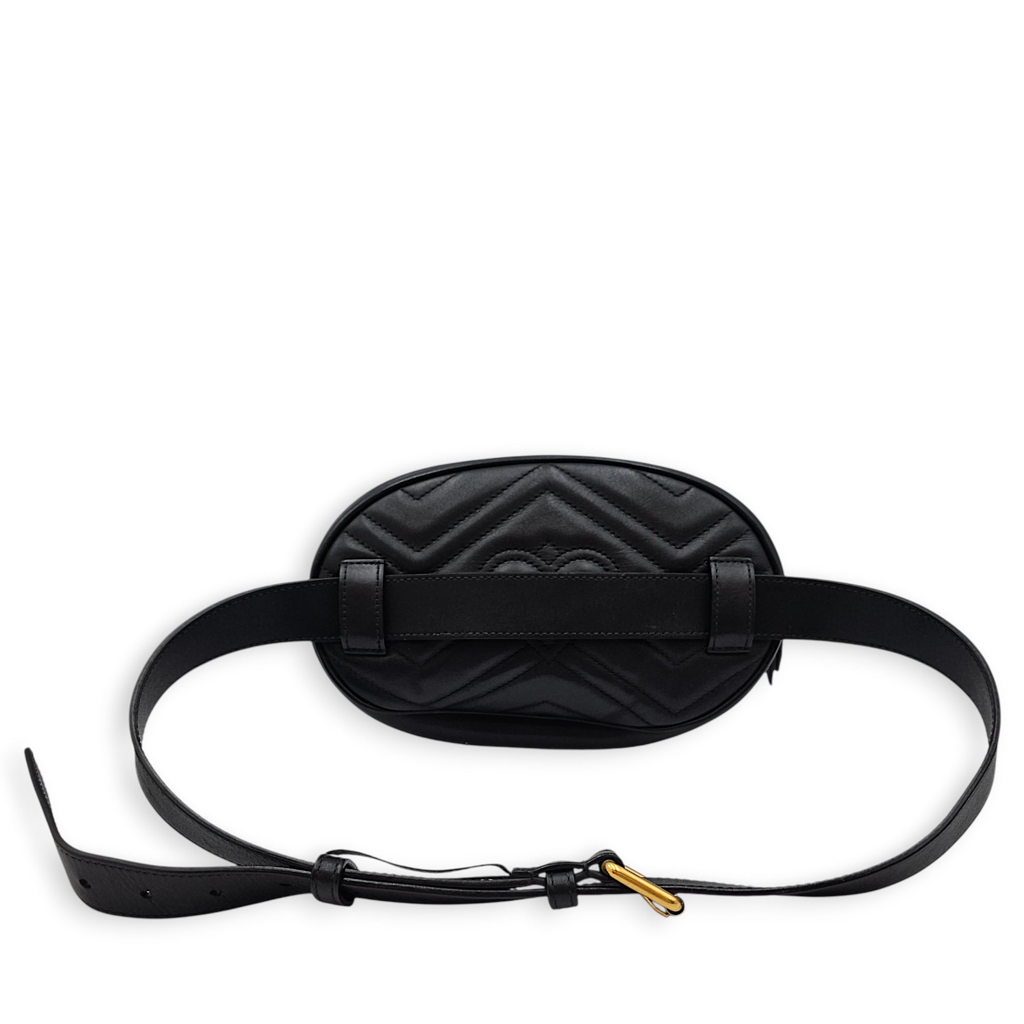 GG Marmont Matelasse Black Belt Bag in Calfskin Gold hardware CL2601-19094 2