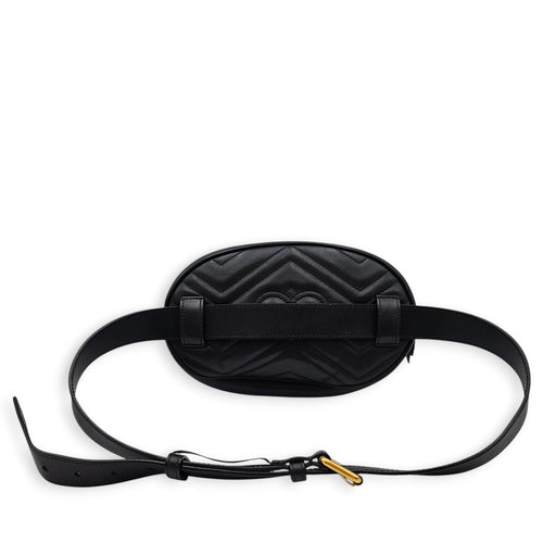 GG Marmont Matelasse Black Belt Bag in Calfskin Gold hardware CL2601-19094 2