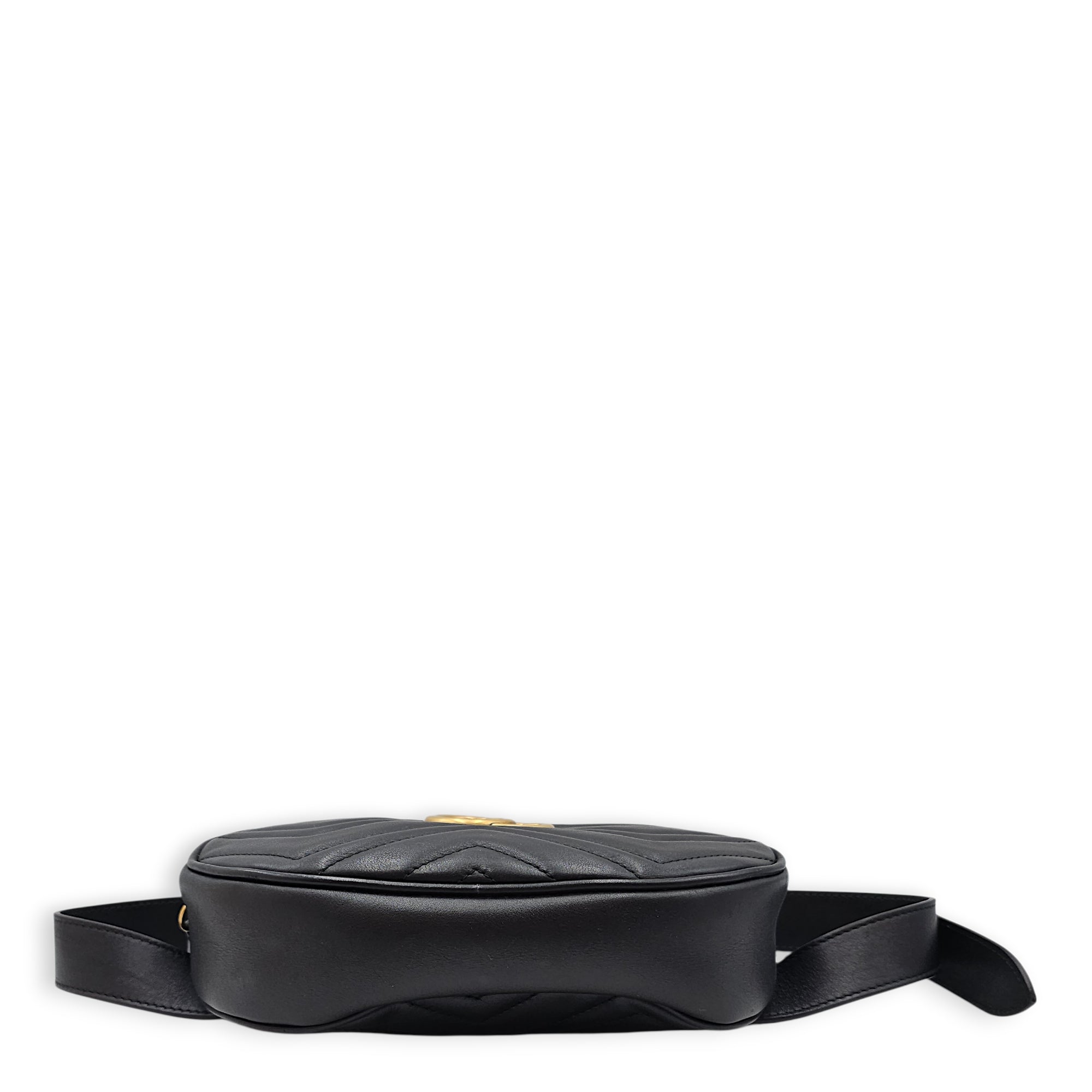 GG Marmont Matelasse Black Belt Bag in Calfskin Gold hardware CL2601-19094 6