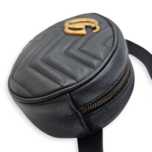 GG Marmont Matelasse Black Belt Bag in Calfskin Gold hardware CL2601-19094 8
