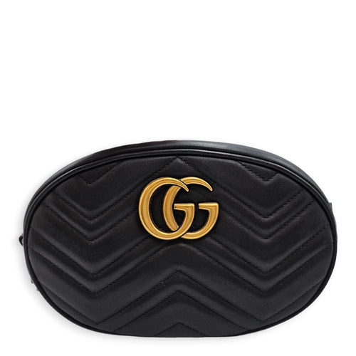 GG Marmont Matelasse Black Belt Bag in Calfskin Gold hardware CL2601-19094 1
