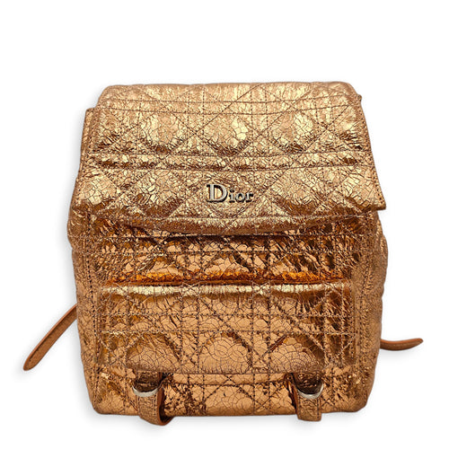 Quilted Dior Stardust Backpack Gold Backpack in Metallic Silver hardware CL2601-19096 1