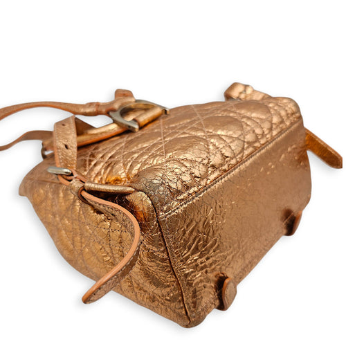 Quilted Dior Stardust Backpack Gold Backpack in Metallic Silver hardware CL2601-19096 8