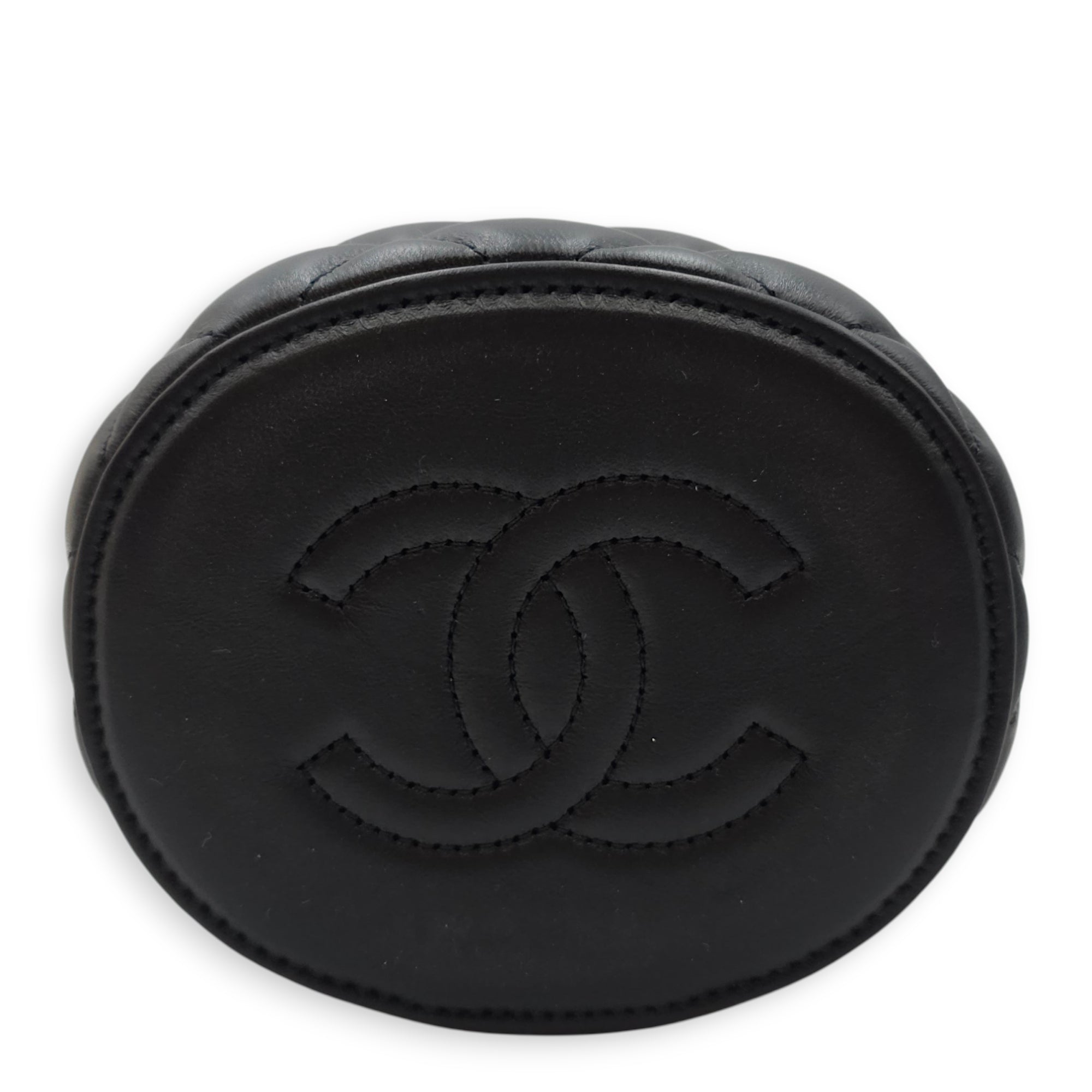 Crown Box Vanity Drum Black Shoulder Bag with Chain in Lambskin Gold hardware CL2601-19103 5