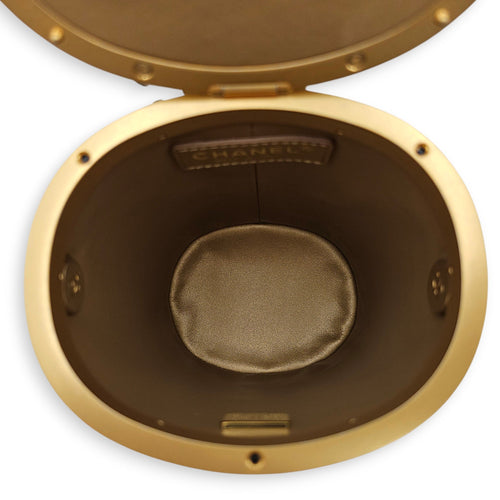 Crown Box Vanity Drum Black Shoulder Bag with Chain in Lambskin Gold hardware CL2601-19103 8