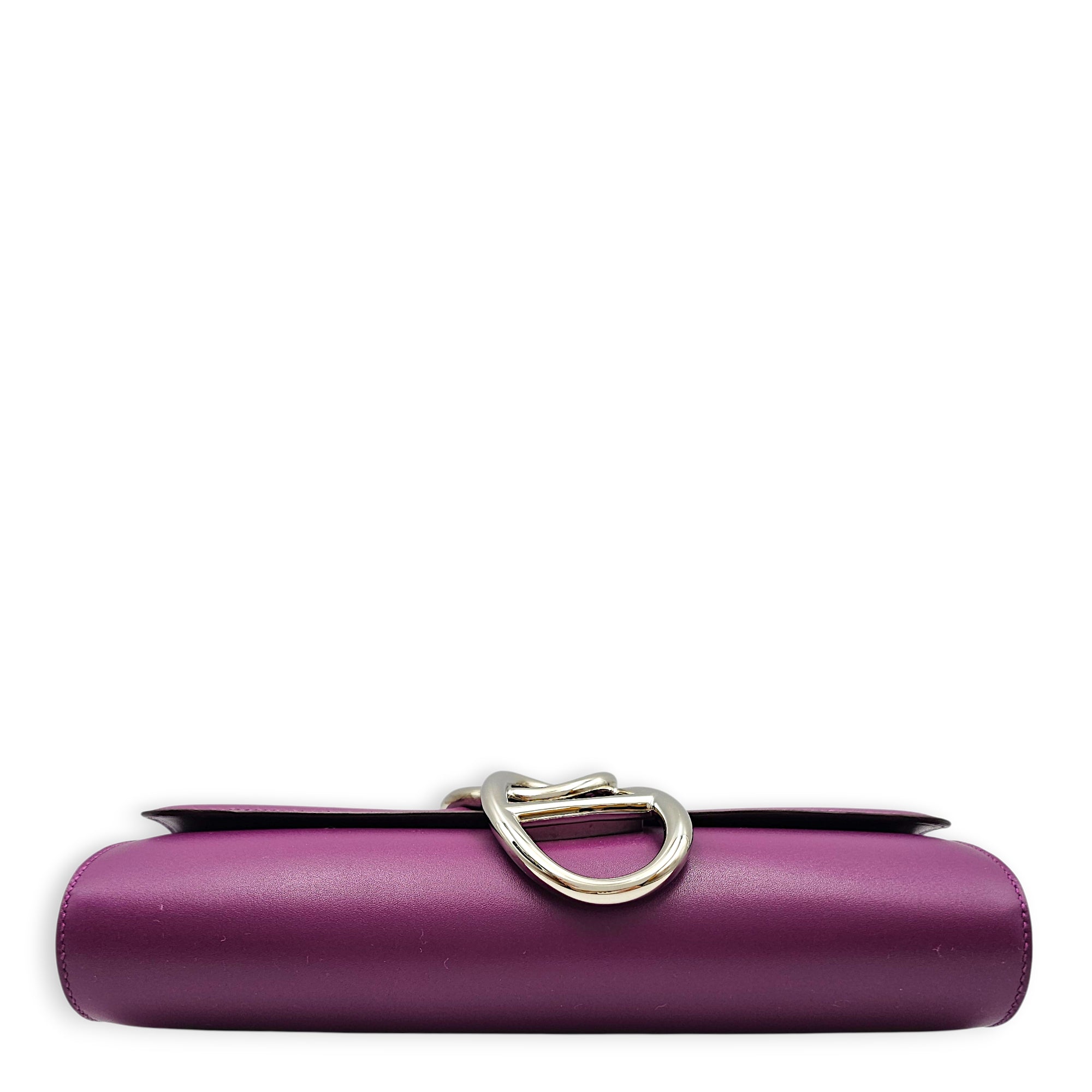 Egee Clutch Violet in Tadelakt Palladium hardware CL2601-19116 5