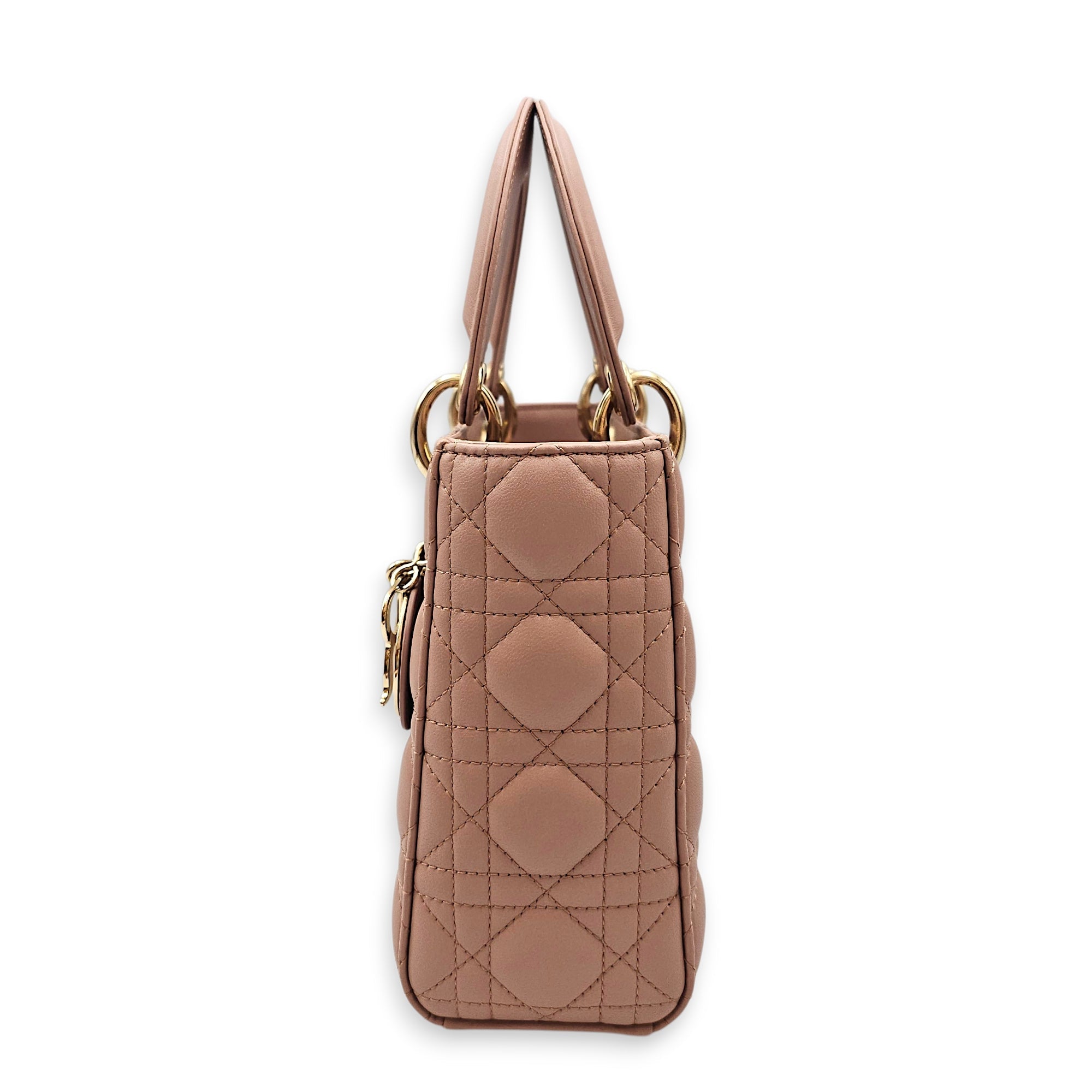 Lady Dior My ABCDior Small Pale Pink Top Handle Bag in Lambskin Gold hardware CL2601-19121 2