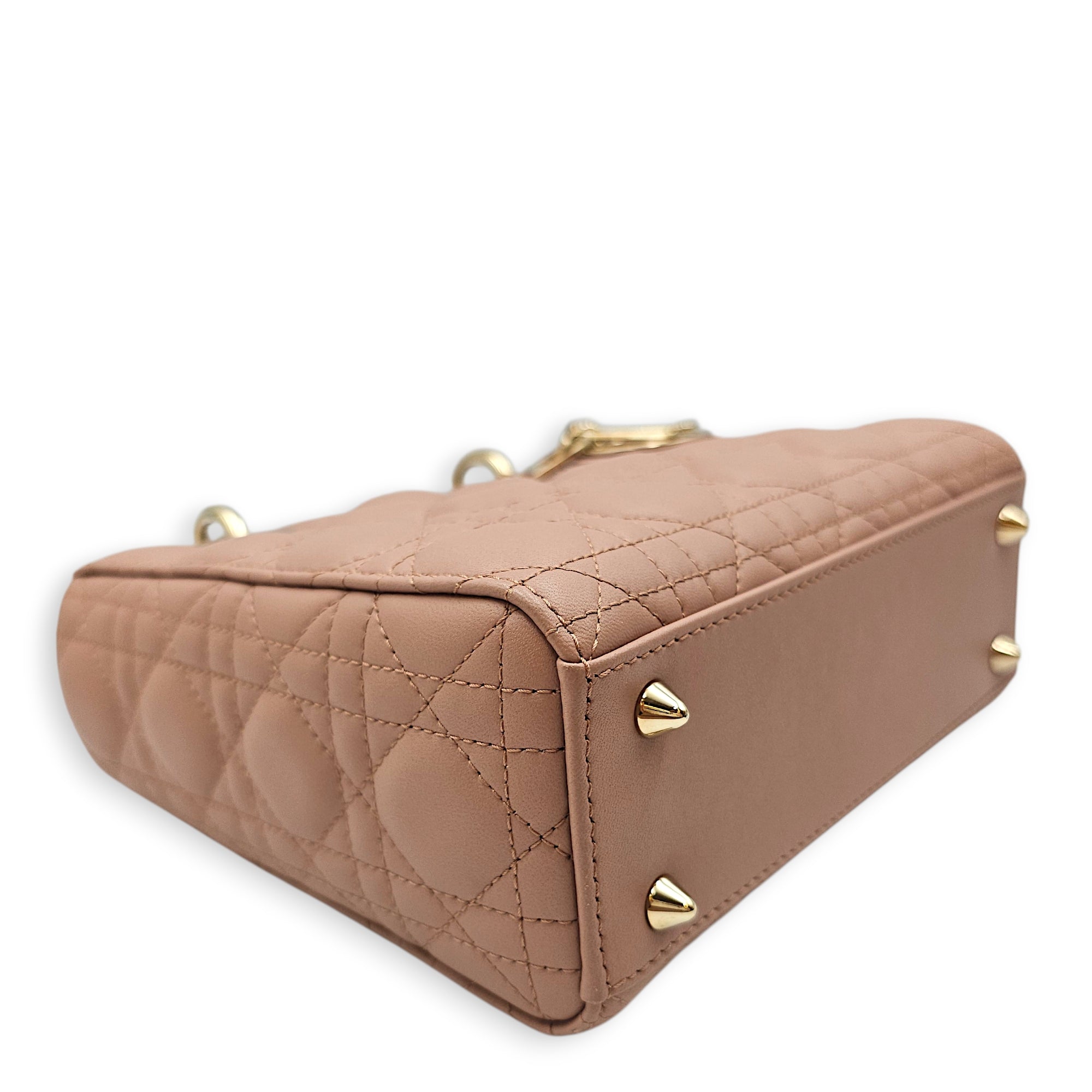 Lady Dior My ABCDior Small Pale Pink Top Handle Bag in Lambskin Gold hardware CL2601-19121 4