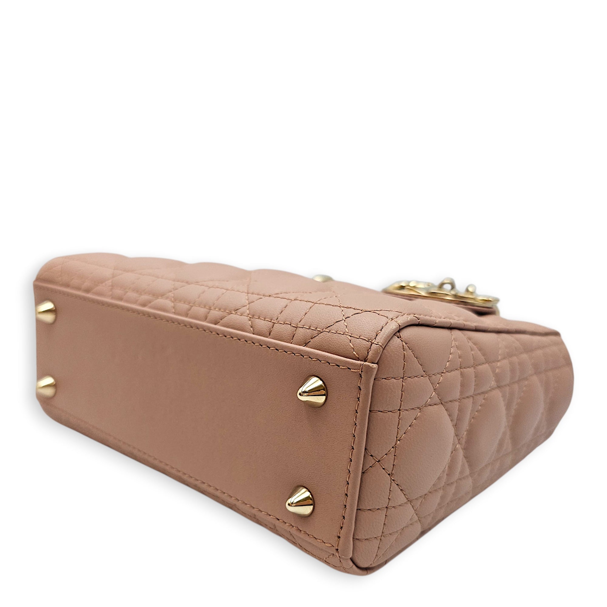 Lady Dior My ABCDior Small Pale Pink Top Handle Bag in Lambskin Gold hardware CL2601-19121 5