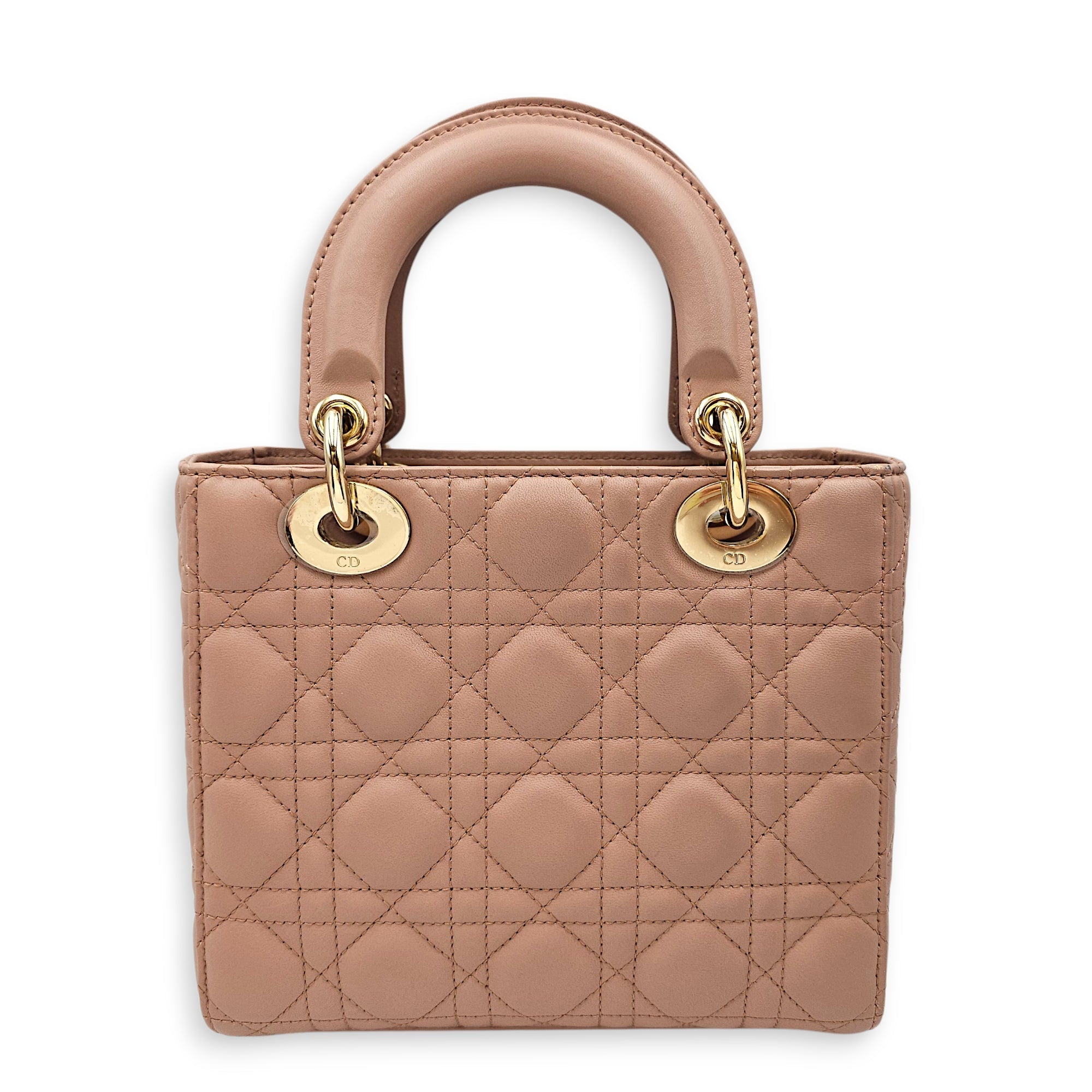 Lady Dior My ABCDior Small Pale Pink Top Handle Bag in Lambskin Gold hardware CL2601-19121 8