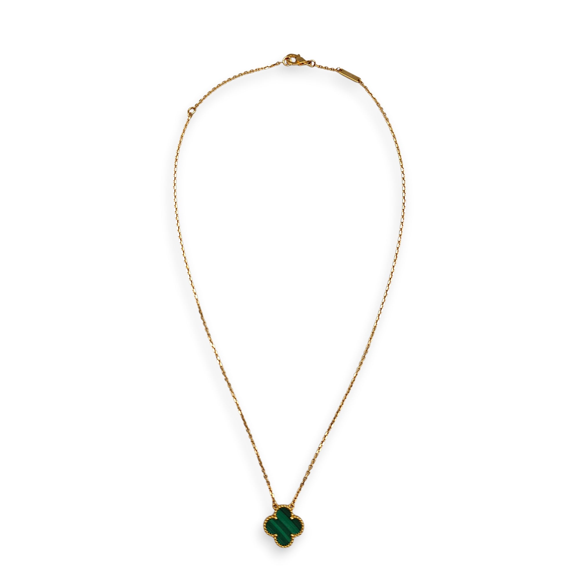 Vintage Alhambra Pendant Necklace in Green