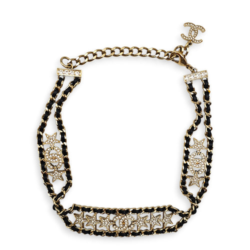 CC Star Choker Necklace Black Necklace in Lambskin Gold hardware