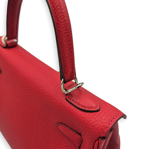 Kelly 25 Rouge Casaque in Togo Palladium hardware CL2601-19146 11