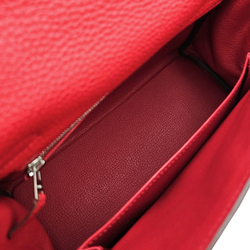 Kelly 25 Rouge Casaque in Togo Palladium hardware CL2601-19146 6
