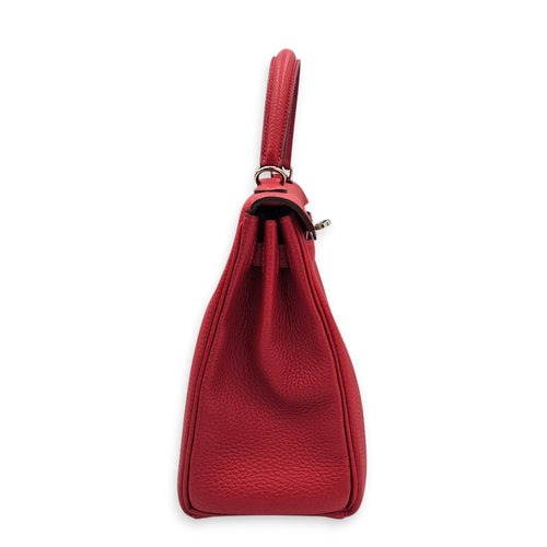 Kelly 25 Rouge Casaque in Togo Palladium hardware CL2601-19146 3