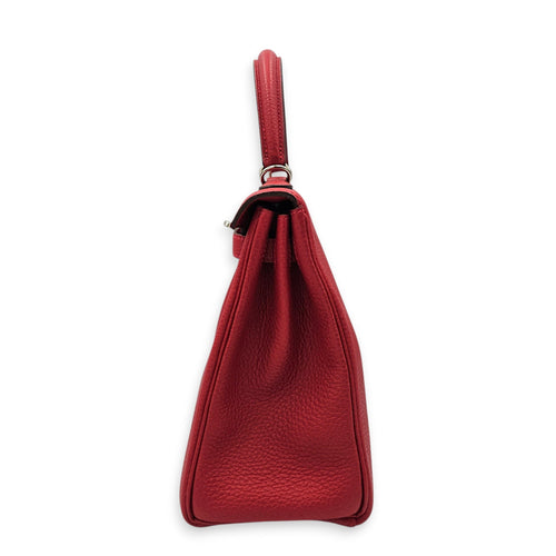Kelly 25 Rouge Casaque in Togo Palladium hardware CL2601-19146 4