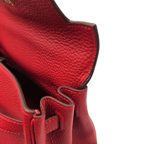Kelly 25 Rouge Casaque in Togo Palladium hardware CL2601-19146 8