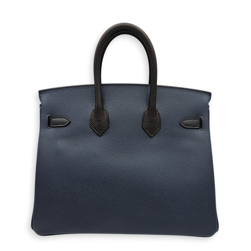Birkin 25 Blue de prusse/Noir/Blue Indigo in Epsom Gold hardware